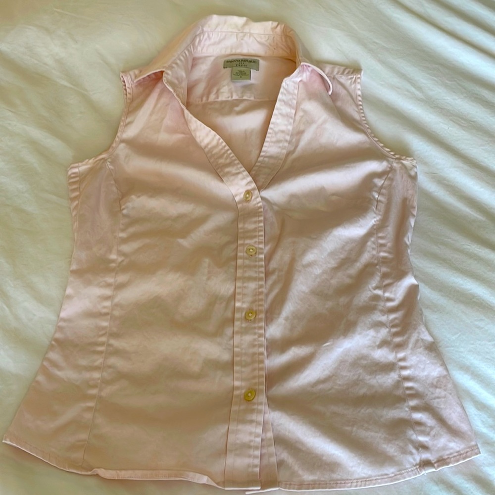 Banana Republic Short Sleeve Tank Button Shirt